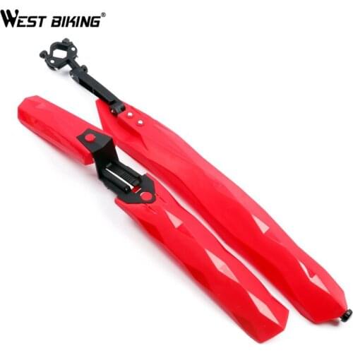 WEST BIKING New Lights LED Front Rear Bicycle Fender MTB Road Bike 26 Inch Cycling Quick Release Fender Bike Accessory