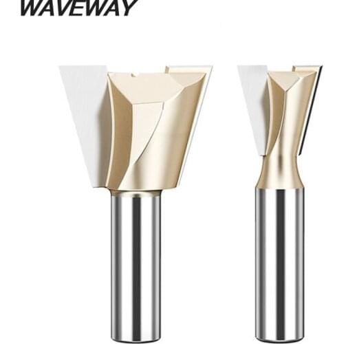 WAVEWAY 1/4" 6.35mm Shank Dovetail Router Bit Tungsten Carbide Swallow Tail Engraving Milling Cutter for Wood Woodworking Tools