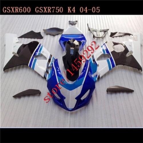 Fit blue white black Fairing set for SUZUKI GSXR600 750 2004 2005 fairing kit 04 05 GSXR 750 GSXR 600 K4 fairing