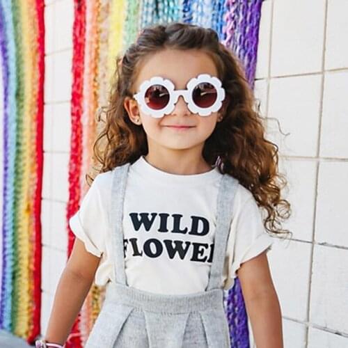 2020 Summer Flower Round Kid Sunglasses Children Transparent Pink Blue Mirrors Sun Glasses Cute Boys Girls Eyewear Oculos De Sol
