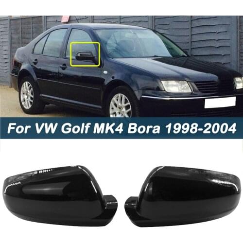 Rearview Mirror Cap Wing Side Mirror Shell Cover Housing For Golf 4 MK4 Bora 1998-2000 2001-2003 2004 Glossy Black 3B0 857 538 B