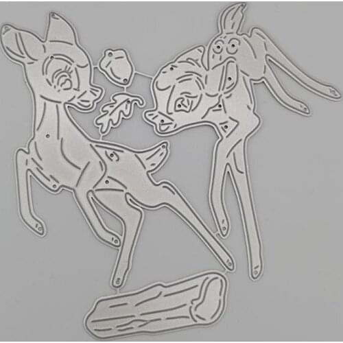 Two Deer Metal Cutting Dies Stencils Scrapbooking Decorative Embossing Folder Carbon Steel Paper Card DIY