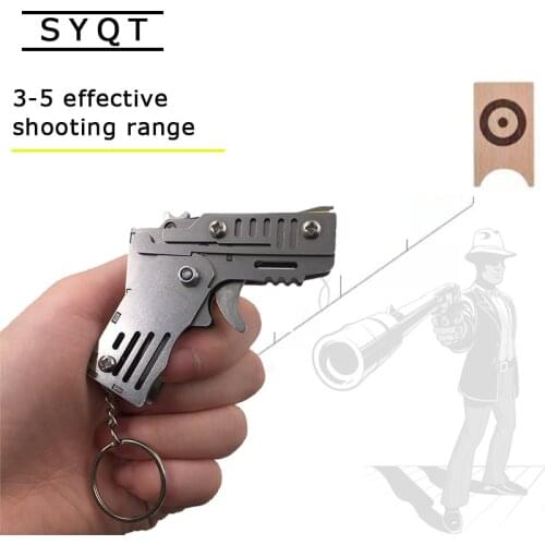 MINI Rubber Band Gun Foldable High Quality Stainless Steel Mini Rubber Band Gun Child Gift Toy Continuous Kids Games