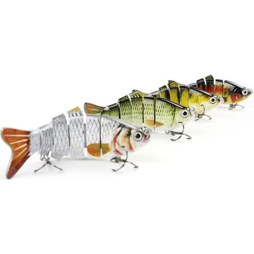 Mmlong 5pcs 4" Hot Sale Fishing Lure 6 Multi Jointed Swimbait 17.9g Lifelike Crankbait 3D Eyes Fishing Bait Wobbler Tackle AL01A