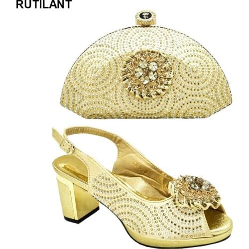 Fashion Women Italian African Party Pumps Shoes and Bag High Heel Shoe with Matching Bag Nigerian Women Party Pumps High Heels