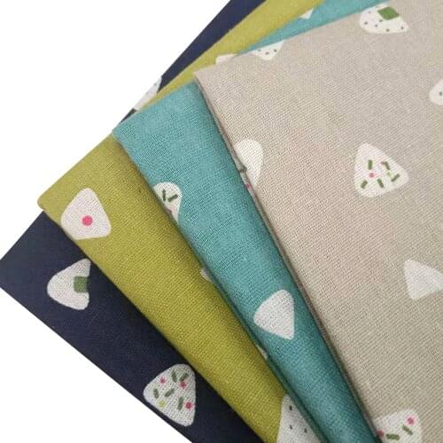 Various Sizes Cartoon Sushi Printed Cotton Linen Fabric Canvas DIY Quilting Manual Sewing Material Crafts For Pillow Upholstery