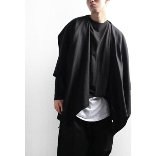 Dark wind mens clothing coat personality casual handsome irregular Cotton Shawl cardigan coat large size top