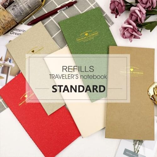 MyPretties Travelers Notebook Paper Refills Standard For TN Blank Grid Inner Kraft Refills Vintage Stationery