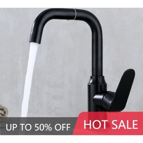 New 304 Stainless Steel Black/Silver/Brushed Basin Sink Bathroom Faucet Single Lever Handle Hot And Cold Mixer Tap Deck Mounted