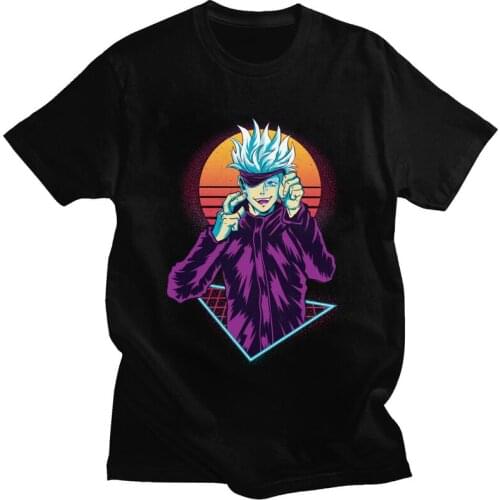 Novelty Vintage Retrowave Jujutsu Kaisen Ryomen Sukuna T Shirt Men Short Sleeve Cotton T-shirt Anime Manga Tee Streetwear Tshirt