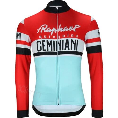 Autumn And Winter Keep Warm Team Bike Cycling Jersey Long Sleeve Red Blue Camisa Ciclismo Masculina