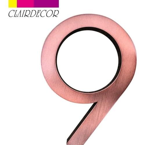 Floating House Number Sign Aged bronze 10cm Modern Building Signage Outdoor Huisnummer Numeros Casa Door Numbers Address Plate