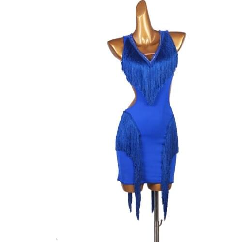 Custom Ballroom Dance Competition Latin Dresses Female Tassel Dresses WomenS Performance Charleston Dress
