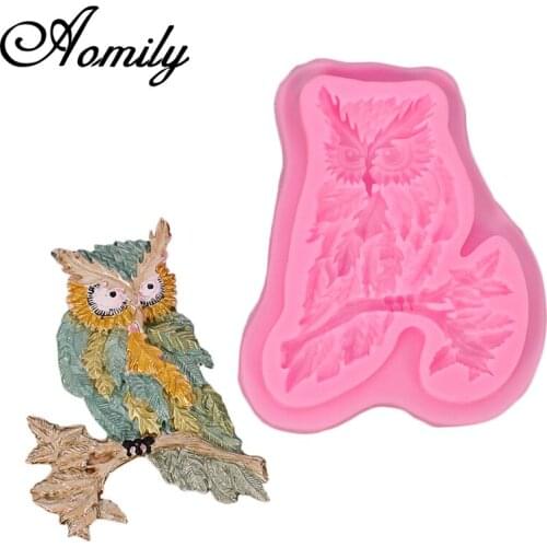 Aomily Owl Silicone Molds Fondant Molds Chocolate Candy Biscuits Moulds DIY Cake Decorating Tools Baking Tools Cake Molds