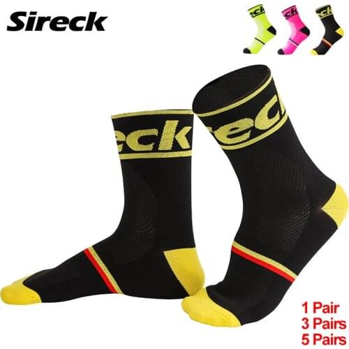 Sireck 1/3/5 Pair Cycling Socks Men Women Breathable Anti-sweat Outdoor Sports Running Basketball Sport Bicycle Bike Socks