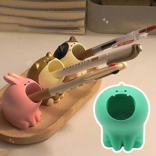 Cat Paper Clip Storage Cartoon Big Mouth Dog Cat Pen Holder Paper Clip Storage Office Stationery Accessories Desktop Ornaments