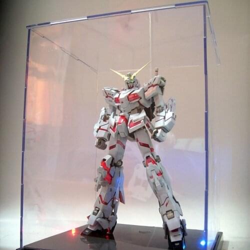 Tronzo Universal Dustproof LED Action Figure Display Box Protective Saint Seiya Gundam Robot Model Acrylic Box For RG HG MG