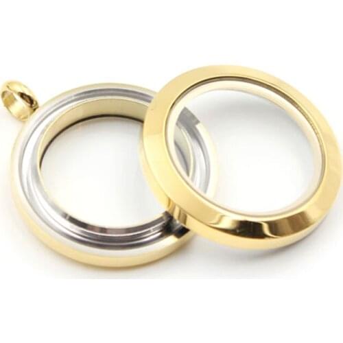 Waterproof Gold Stainless Steel Floating Locket Pendant Screw Twist Living Glass Locket Floating Charm Locket For Jewelry Making