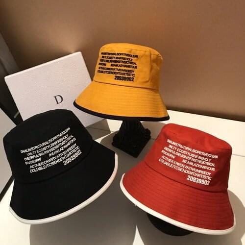 Women Bucket Hat Cotton Letters Summer Hats Spring Men Fishing Hat Caps Travel Female Fisherman Hat Sun Visors Caps Beach Hats