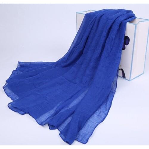 180*55cm Candy Colored Women Scarf Cotton Linen Long Scarf Solid Color Soft Scarves Shawls For Lady Muslim Hijab Muffler Scarf