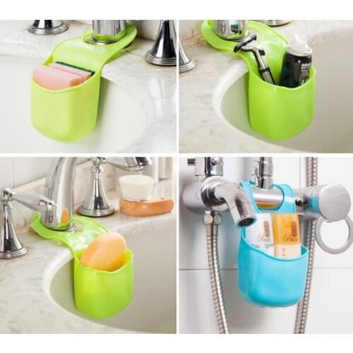 1PC Sink Storage Basket Kitchen Organizer Tools Snap Type Tank Hanging Bag Kitchen Shelf Cradle Rack Sponge Drain Holder OK 0234