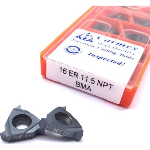 100PCS 16ER 16IR 11IR 11.5NPT 14NPT 18NPT 27NPT BMA Original Carmex Carbide Inserts CNC Lathe Blade Thread Turning Cutter Tool