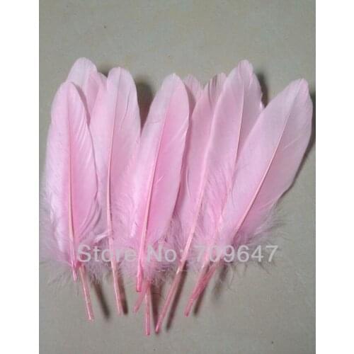 200Pcs/Lot 6-8inch/15-20CM Beautiful Light Pink goose Satinette feathers for wedding flowers, fascinators,hats&flapper headdress