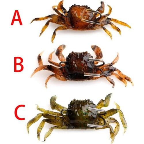 2021 Silicone Soft Bait 3D Simulation Crab Bait With Hook Sea Fishing Bait Tackle Fishing Lures Soft Fish Bait with Sharp Hooks