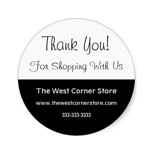 3.8cm Simple Black White Business Customer Thank You Classic Round Sticker