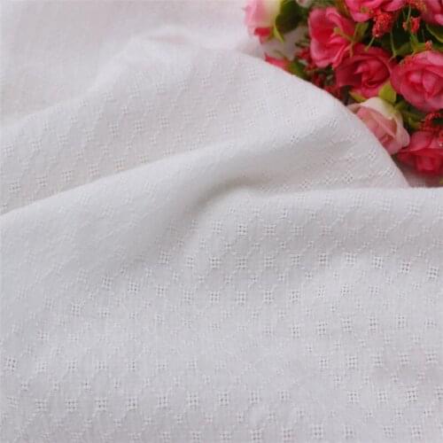 Cotton White Fabric Jacquard Fabric Summer Dress Shirt Skirt Fabric Household Clothes Curtain Fabric