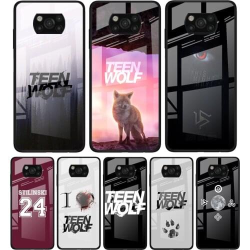 Teen Wolf for Xiaomi Poco X3 NFC F3 M2 F3 F2 X2 X3 Pro Redmi Note 8 9 10 Pro 8T 9T 9S Tempered Glass Phone Case Coque