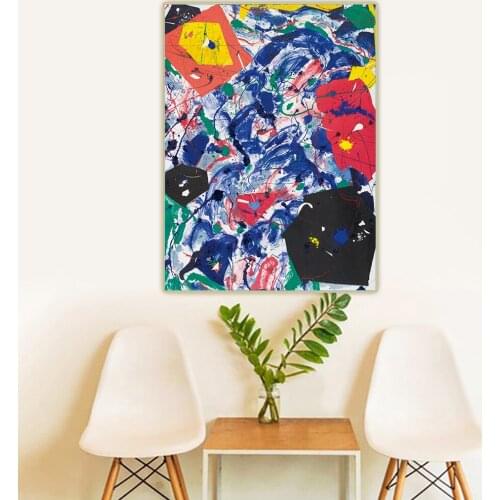 Citon Sam Francis《Untitled, 1986》Canvas Art Oil Painting Abstract Artwork Picture Wall Decor Background Modern Home Decoration