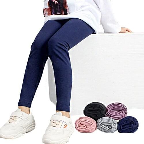 Kids Girl Pants Spring Autumn Solid color Stretchy Pencil Trousers Child Solid Leggings For 4-12Yrs Children Clothing Trousers
