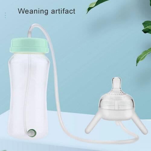 Newborn Baby feeding Bottle Long straw Hands-free Feeding with Long Straw 300ML Simulation Portable Drinking Water Accessory