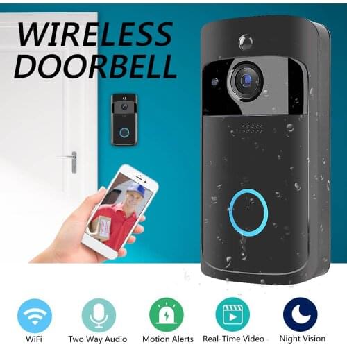 Smartphone WiFi Wireless Video Doorbell Remote Camera 2-way Audio Home Security Rainproof