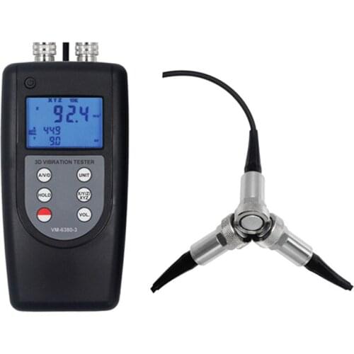 VM6380-3 Vibration Meter Vibrometer Gauge 3 Piezoelectric Sensor