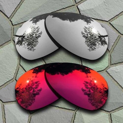 Chrome Titanium&Violet Red Sunglasses Polarized Replacement Lenses for Oakley Crosshair S
