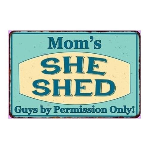 Moms SHE SHED Personalized Metal Sign Wall Decor Gift