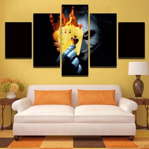 5 Pieces of HD Printing Movie Character Clown Painting Art Painting Poster Modern Living Room Painting Home Decoration Frameless