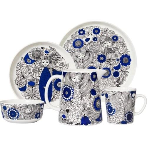 Arabia Pastora Ceramic Mug Porcelain Drinkware Coffee Milk Cup Hand Paint Figure Paint