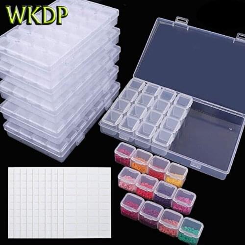 28/56/84grids Diamond Storge Box For Diamond Painting Tools Embroidery Stones Container Accessories Jewelry Medcine Box