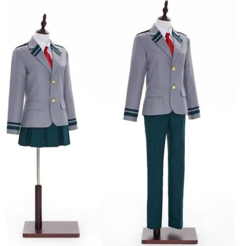 Anime Boku no Hero Academia School Uniform Suit women tie + tshirt + skirt/pants +jacket My Hero Academia Cosplay Costumes men