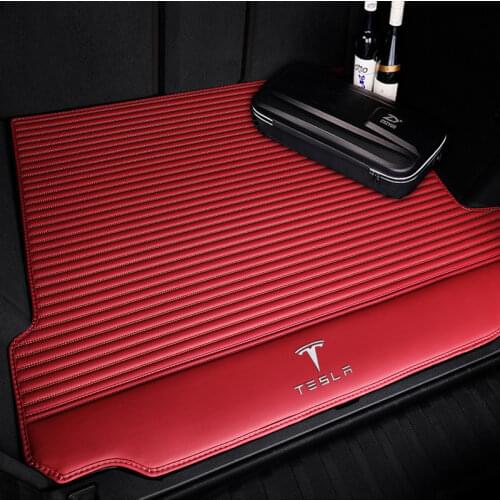 Car Rear Trunk Mat Pad Waterproof Leather Anti-dirty Tail Trunk Protector Cushion For 2016 Tesla Model X Auto Decor Accessories