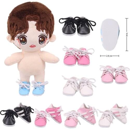 5*2.8CM Doll Shoes 5 Color Lacing White Sole PU Sneakers For 14 Inch /36Cm Paola &EXO Doll Cute Beautiful Gift Our Generations