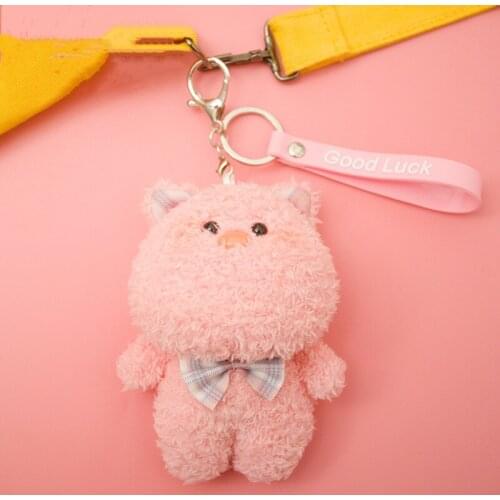 Cute Bunny Bear Pig Stuffed Animal Keychain for Bag Key Bottle Soft Doll Plush Toy for Girls Boys Women