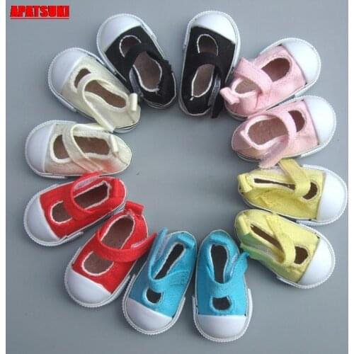 1Pair 5cm Casual Denim Canvas Mini Shoes For 1/4 BJD Doll Shoes Sneakers Doll Accessories For 1:4 Doll Best Gift for Kid DIY Toy