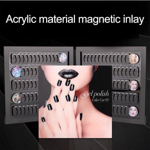 120 Colors Nail Tips Acrylic Display Book DIY Nail Art Showing Shelf Gel Nail Polish Color Card Chart Manicure Practice Board