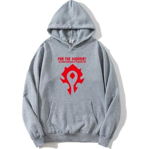 Printed 2021 New Fashion Hoodie Mens Hoodie and Sweatshirt World of Warcraft Tribes and Alliance LOGO Size S-3XL