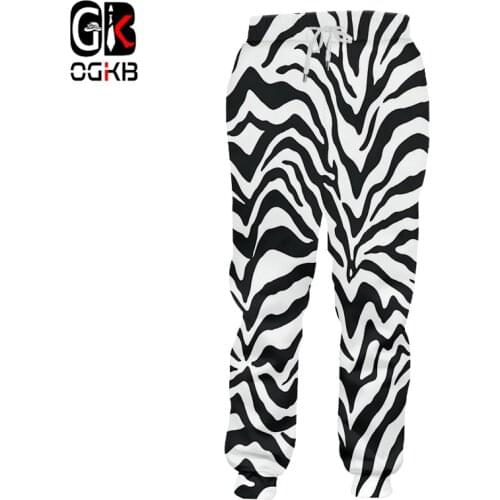 OGKB Casual Pants Boy New Long Loose Leopard 3D Trousers Printed Zebra Stripes Hiphop Large Size Costuming Unisex Winter Trouser