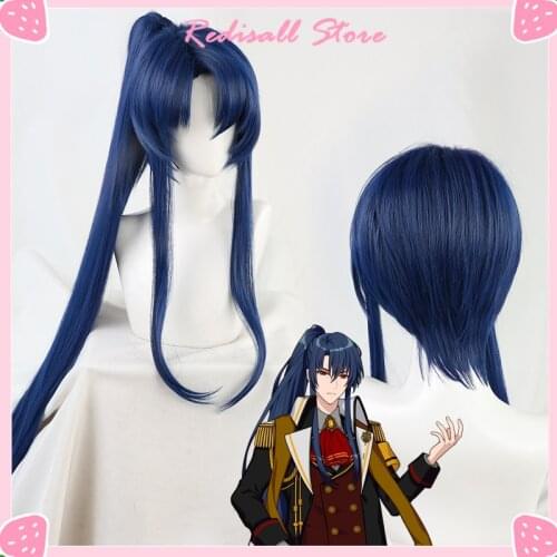 Promise of Wizard Oz Wig Cosplay Blue Long Straight Ponytail Hair Heat Resistant Synthetic Halloween Free Wig Cap Adult Unisex